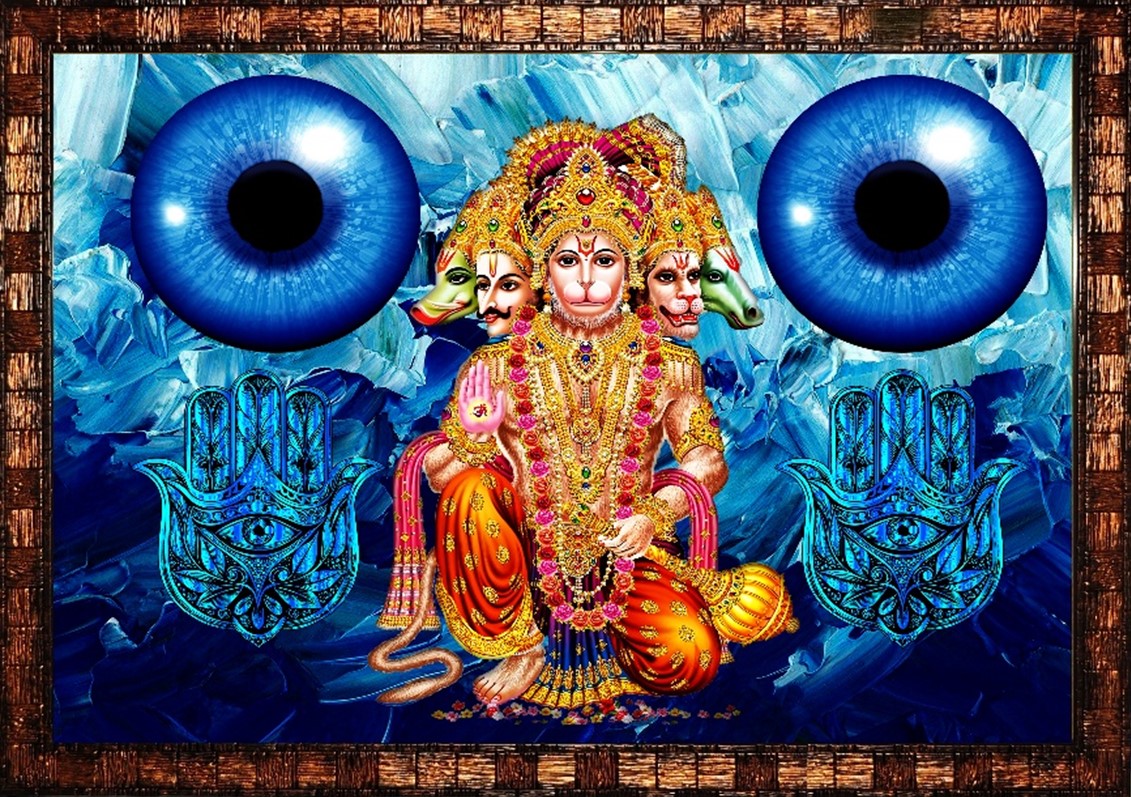 Panchmukhi Hanuman Ji Frame – Five-Faced Hanuman for Protection, Strength & Blessings